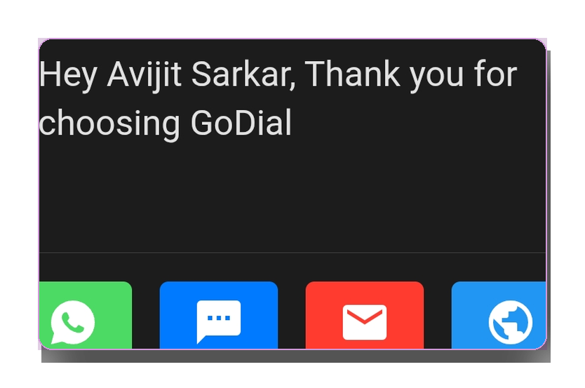 GoDial message template component