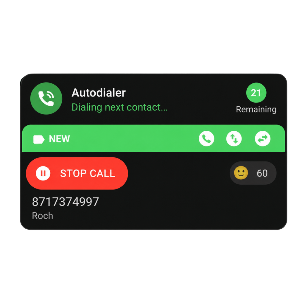 GoDial autodialer notification