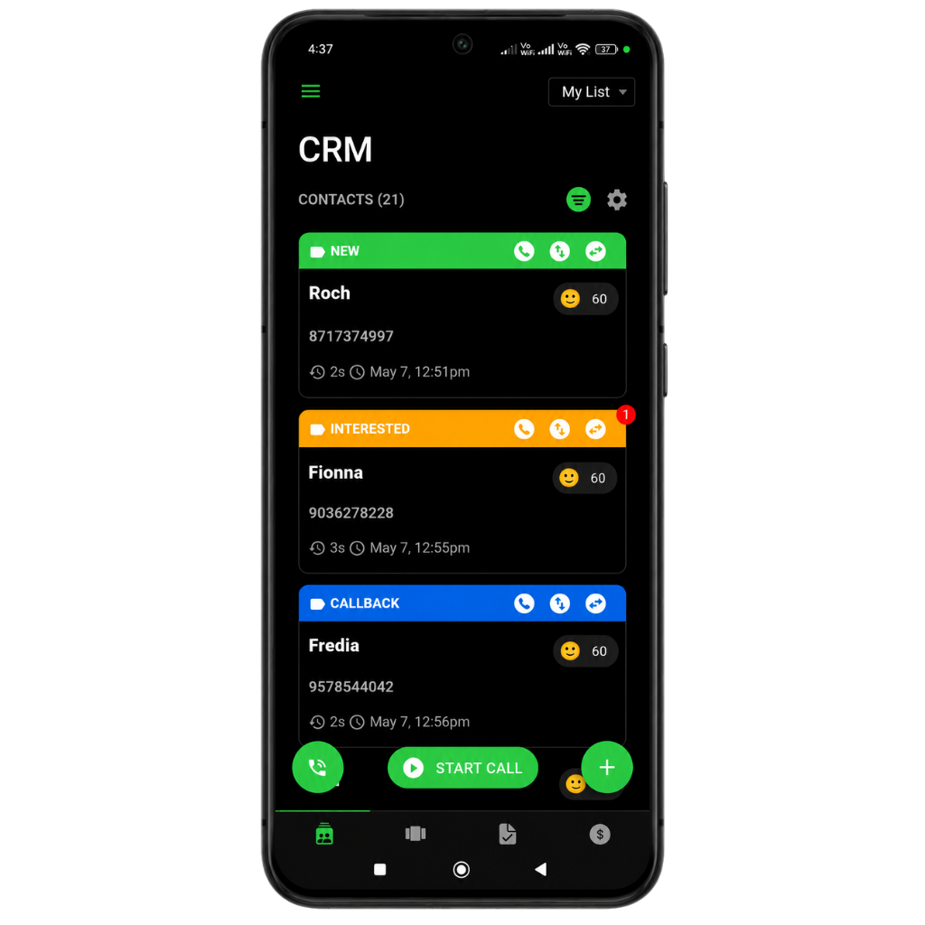 GoDial CRM lead profile