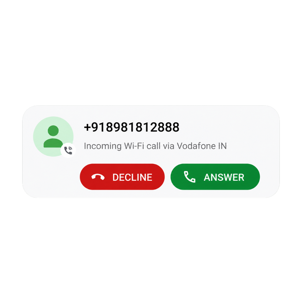 GoDial incoming lead top left